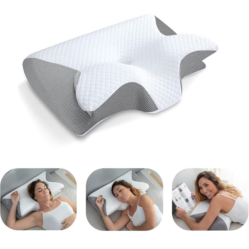 Memory Foam Cervical Pillow 2 in 1 Ergonomic Contour Orthopedic Pillo Metazzemble