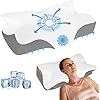 Memory Foam Cervical Pillow, 2 in 1 Ergonomic Contour Orthopedic Pillow for Neck Pain, Contoured Support Pillows,Neck Pillow